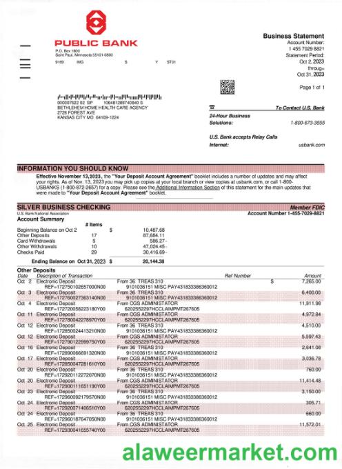 PUBLIC Bank bank statement